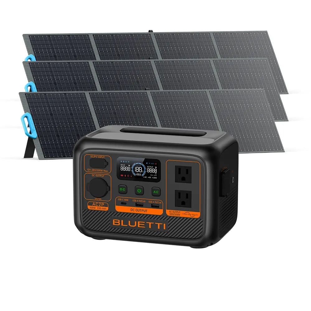 AC2P+PV120 300w Solar Power Bank | Portable With Solar Panel PV120